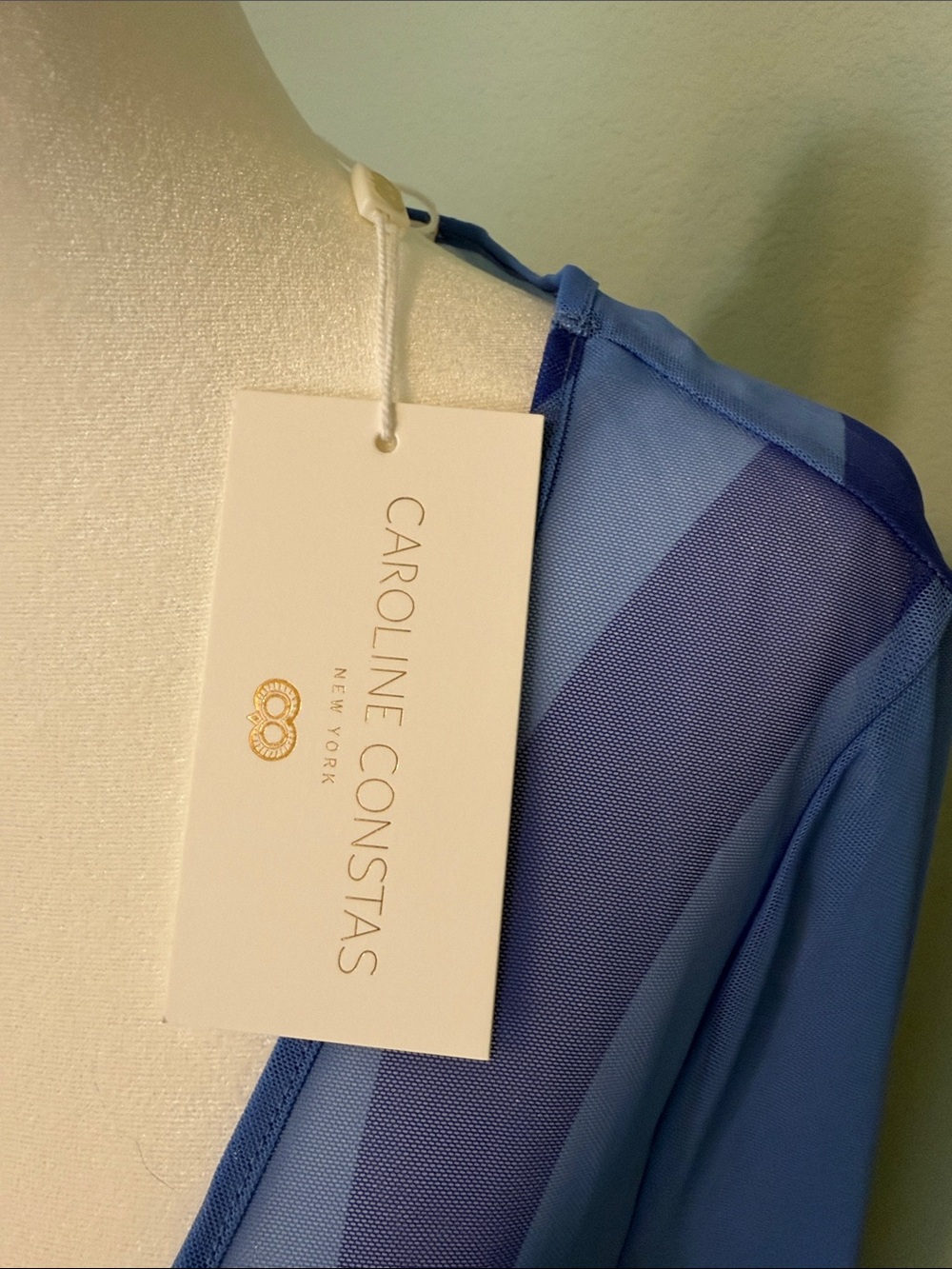 Caroline Constas Sheer Royal Blue Long Sleeve Swim Coverup - Picture 2 of 7